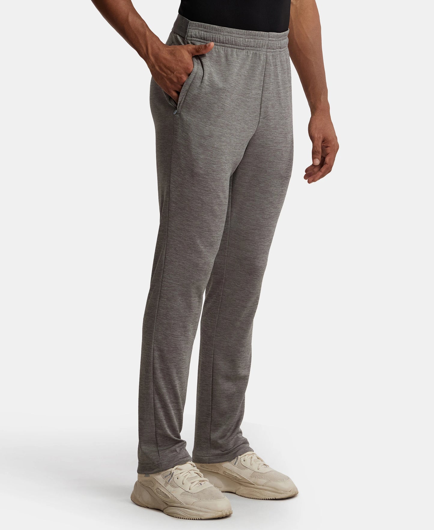 Lightweight Microfiber Trackpant with Zipper Pockets and StayFresh Treatment - Performance Grey-2