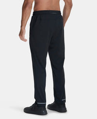 Recycled Microfiber Elastane Stretch Trackpant with Zipper Pockets and StayFresh Treatment - Black-3