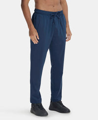 Recycled Microfiber Elastane Stretch Trackpant with Zipper Pockets and StayFresh Treatment - Navy-2