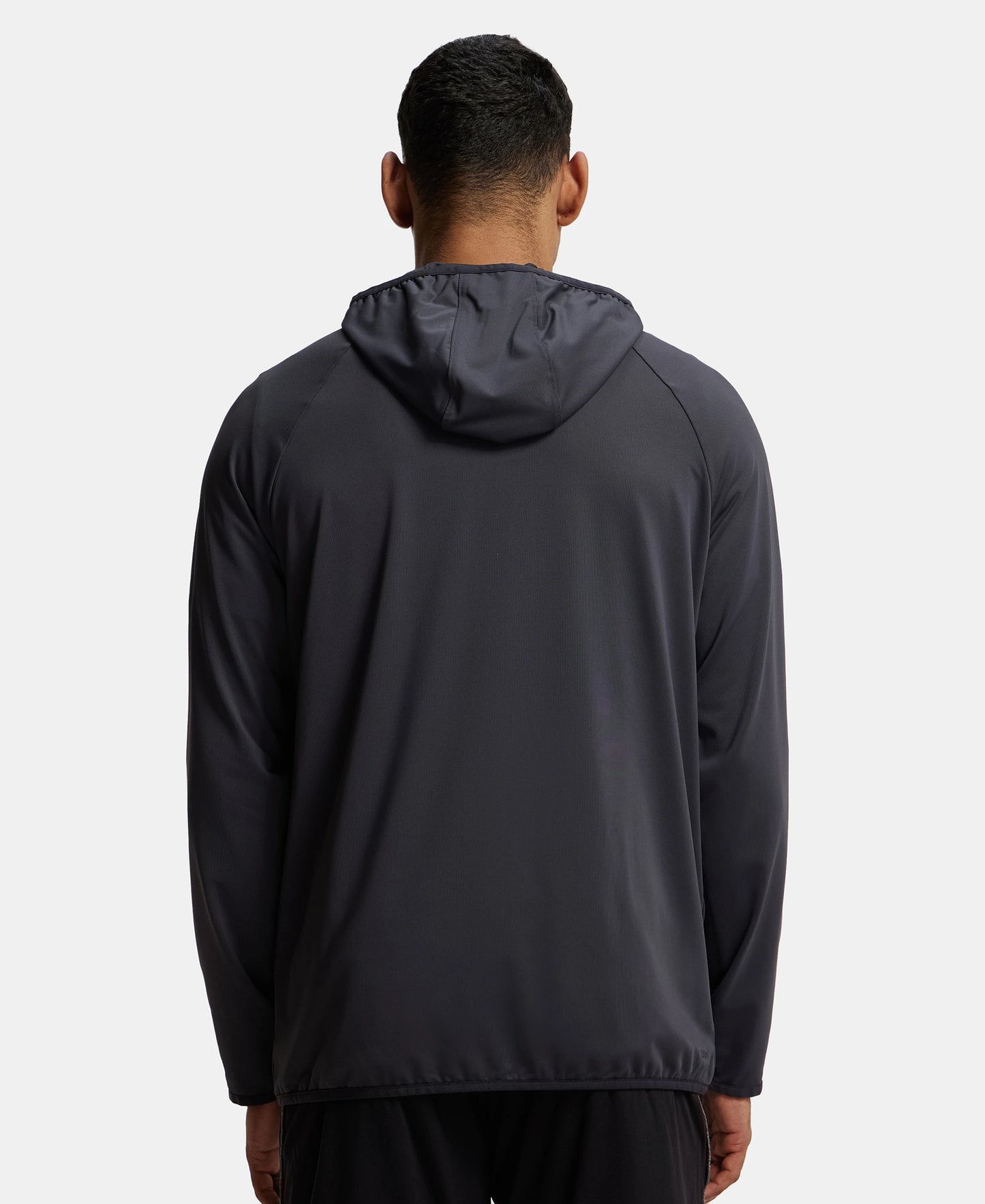 Microfiber Elastane Stretch Performance Hoodie Jacket with StayDry and StayFresh Technology - Graphite-3