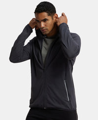Microfiber Elastane Stretch Performance Hoodie Jacket with StayDry and StayFresh Technology - Graphite-5