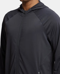 Microfiber Elastane Stretch Performance Hoodie Jacket with StayDry and StayFresh Technology - Graphite-7