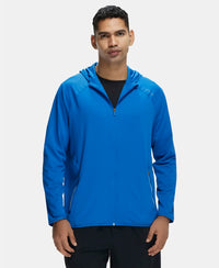 Micro Modal Fiber Relaxed Fit Graphic Print Round Neck Half Sleeve T-Shirt With Curved Hem Styling - Classic Navy-1