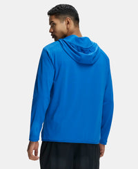 Micro Modal Fiber Relaxed Fit Graphic Print Round Neck Half Sleeve T-Shirt With Curved Hem Styling - Classic Navy-3