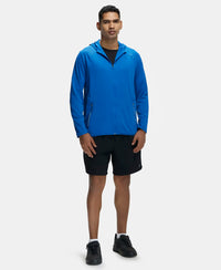 Micro Modal Fiber Relaxed Fit Graphic Print Round Neck Half Sleeve T-Shirt With Curved Hem Styling - Classic Navy-4