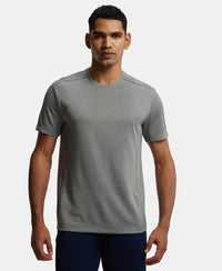 Recycled Microfiber Elastane Stretch Half Sleeve Round Neck T-Shirt with Breathable Mesh - Quiet Shade-1