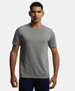 Recycled Microfiber Elastane Stretch Half Sleeve Round Neck T-Shirt with Breathable Mesh - Quiet Shade-1