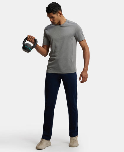 Recycled Microfiber Elastane Stretch Half Sleeve Round Neck T-Shirt with Breathable Mesh - Quiet Shade-6
