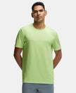 Recycled Microfiber Elastane Stretch Fabric Round Neck Half Sleeve Breathable Mesh T-Shirt - Green Glow-1