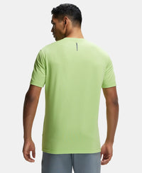 Recycled Microfiber Elastane Stretch Fabric Round Neck Half Sleeve Breathable Mesh T-Shirt - Green Glow-3