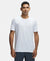 Recycled Microfiber Elastane Stretch Fabric Round Neck Half Sleeve Breathable Mesh T-Shirt - White-1