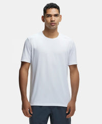 Recycled Microfiber Elastane Stretch Fabric Round Neck Half Sleeve Breathable Mesh T-Shirt - White-1