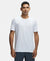Recycled Microfiber Elastane Stretch Fabric Round Neck Half Sleeve Breathable Mesh T-Shirt - White-1