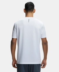 Recycled Microfiber Elastane Stretch Fabric Round Neck Half Sleeve Breathable Mesh T-Shirt - White-3