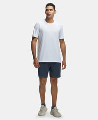 Recycled Microfiber Elastane Stretch Fabric Round Neck Half Sleeve Breathable Mesh T-Shirt - White-4