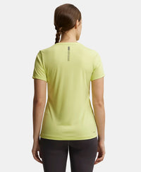 Microfiber Fabric Relaxed Fit Solid V Neck Half Sleeve Performance T-Shirt - Daiquiri Green-3