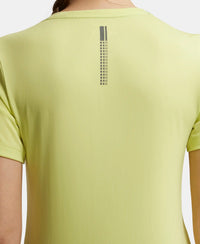 Microfiber Fabric Relaxed Fit Solid V Neck Half Sleeve Performance T-Shirt - Daiquiri Green-7