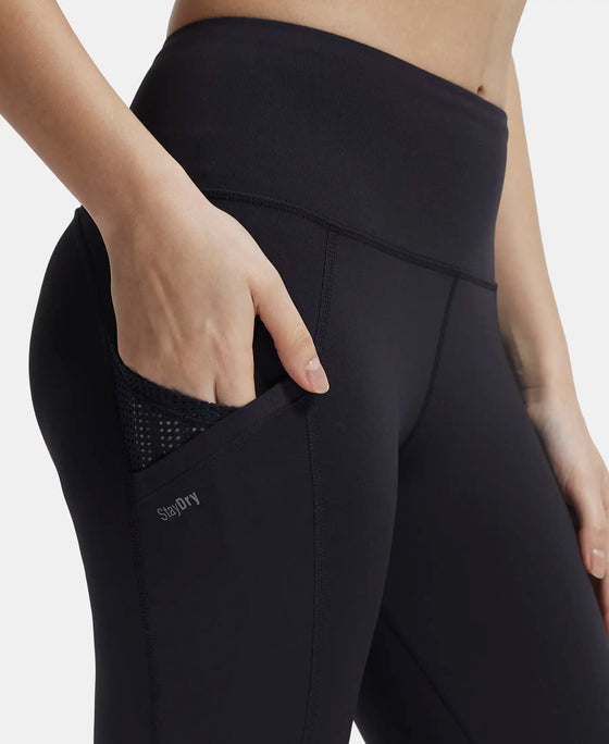 Tactel Microfiber Elastane Slim Fit Capri with Side Pockets - Black-7