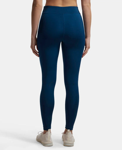 Microfiber Elastane Performance Leggings with Broad Waistband - Poseidon-3