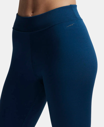 Microfiber Elastane Performance Leggings with Broad Waistband - Poseidon-7