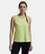 Microfiber Fabric Graphic Printed Racerback Styled Tank Top - Daiquiri Green-1