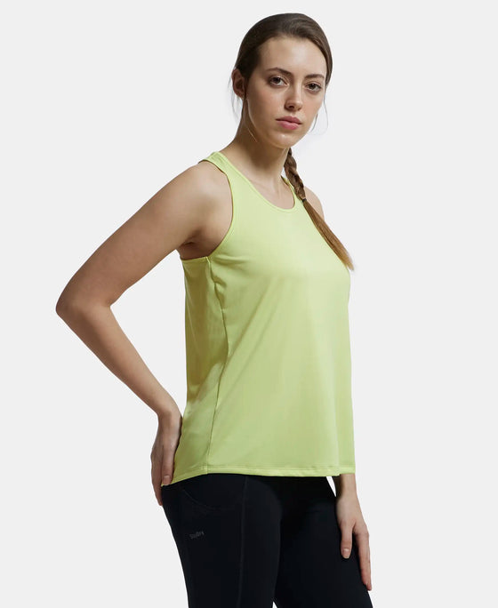 Microfiber Fabric Graphic Printed Racerback Styled Tank Top - Daiquiri Green-2