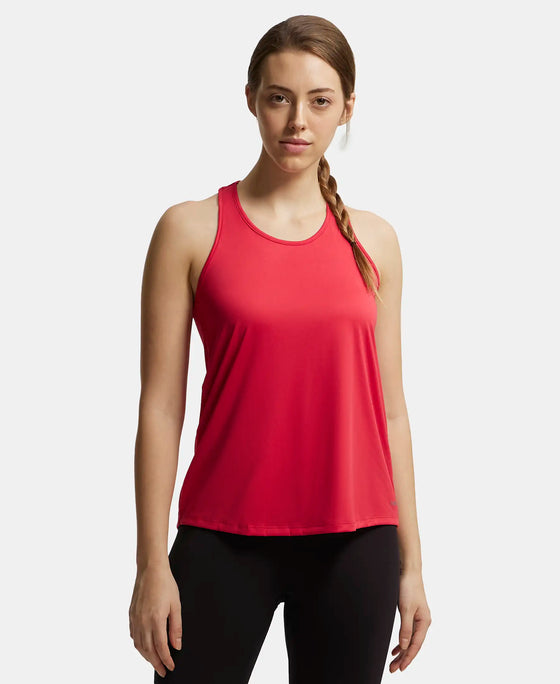 Microfiber Fabric Graphic Printed Racerback Styled Tank Top - Virtual Pink-1