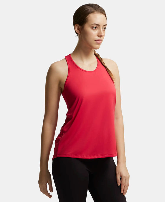 Microfiber Fabric Graphic Printed Racerback Styled Tank Top - Virtual Pink-2
