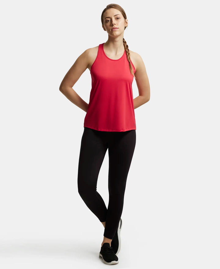Microfiber Fabric Graphic Printed Racerback Styled Tank Top - Virtual Pink-4