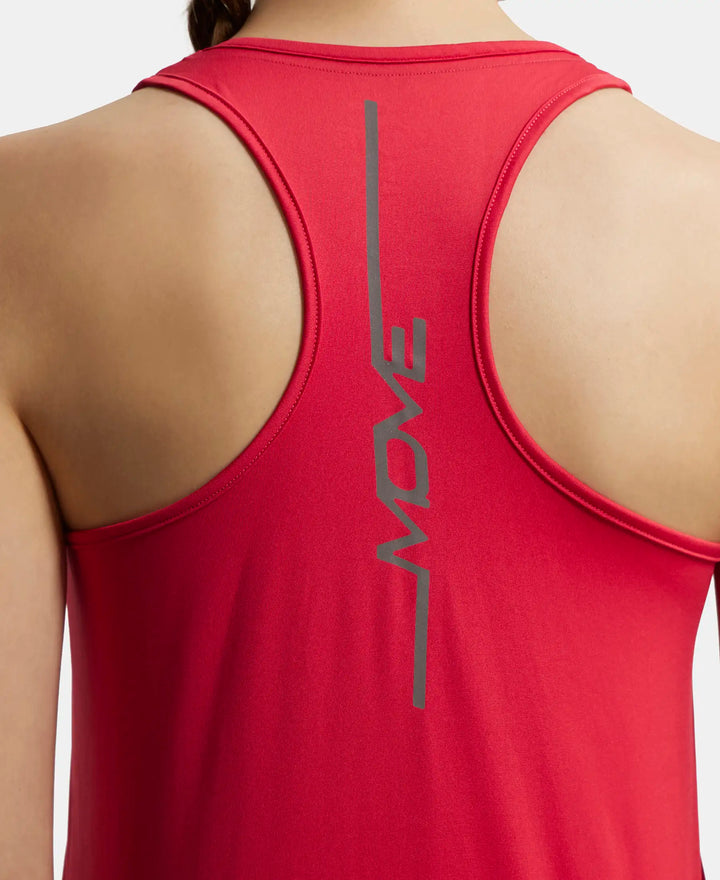 Microfiber Fabric Graphic Printed Racerback Styled Tank Top - Virtual Pink-7