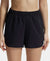 Lightweight Microfiber Fabric Straight Fit Shorts with Zipper Pockets - Black-1