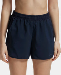 Lightweight Microfiber Fabric Straight Fit Shorts with Zipper Pockets - Sky Captain-1