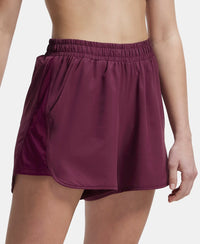 Lightweight Microfiber Fabric Straight Fit Shorts with Zipper Pockets - Wine Tasting-2