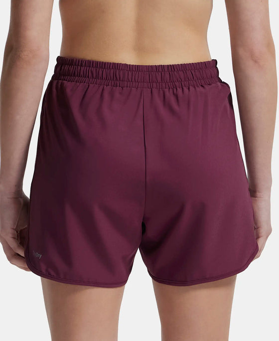 Lightweight Microfiber Fabric Straight Fit Shorts with Zipper Pockets - Wine Tasting-3