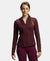 Microfiber Elastane Slim Fit Hoodie Jacket with Curved Back Hem - Wine Tasting-1