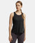 Microfiber Fabric Graphic Printed Tank Top With Breathable Mesh - Black-1