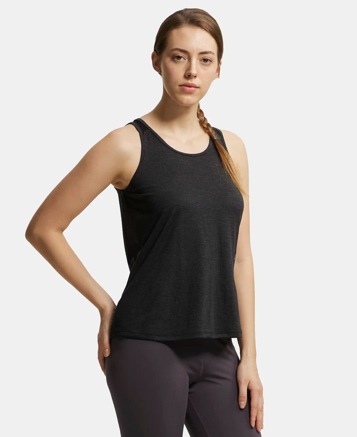 Microfiber Fabric Graphic Printed Tank Top With Breathable Mesh - Black-2