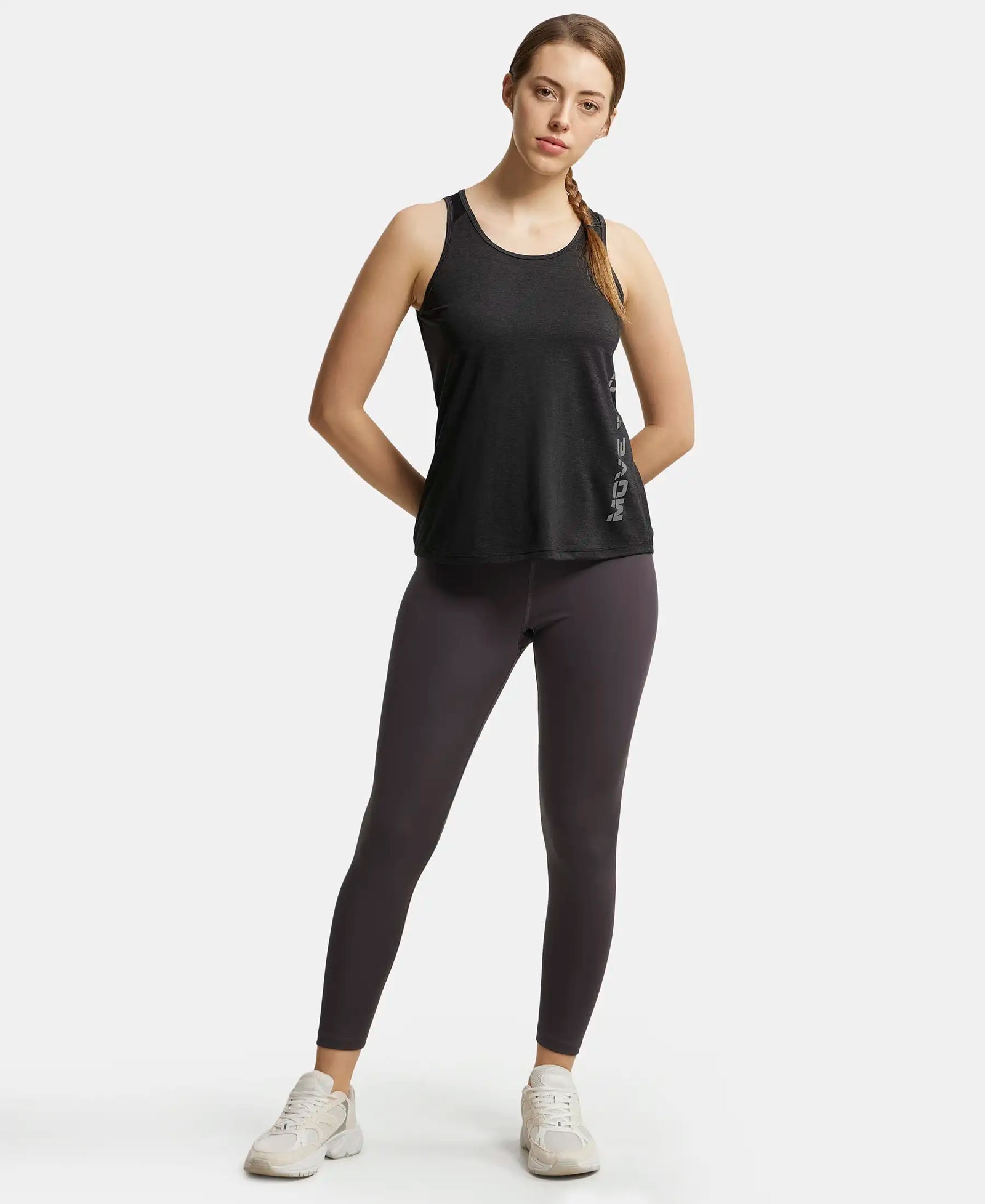 Microfiber Fabric Graphic Printed Tank Top With Breathable Mesh - Black-4