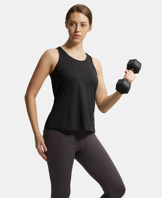 Microfiber Fabric Graphic Printed Tank Top With Breathable Mesh - Black-6