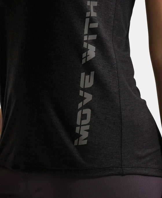 Microfiber Fabric Graphic Printed Tank Top With Breathable Mesh - Black-7