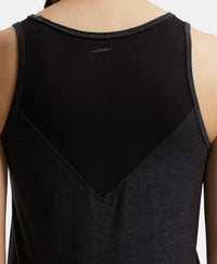 Microfiber Fabric Graphic Printed Tank Top With Breathable Mesh - Black-9