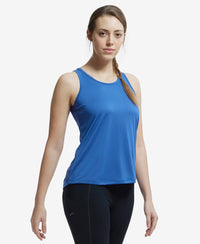 Microfiber Fabric Graphic Printed Tank Top With Breathable Mesh - Bright Cobalt-2