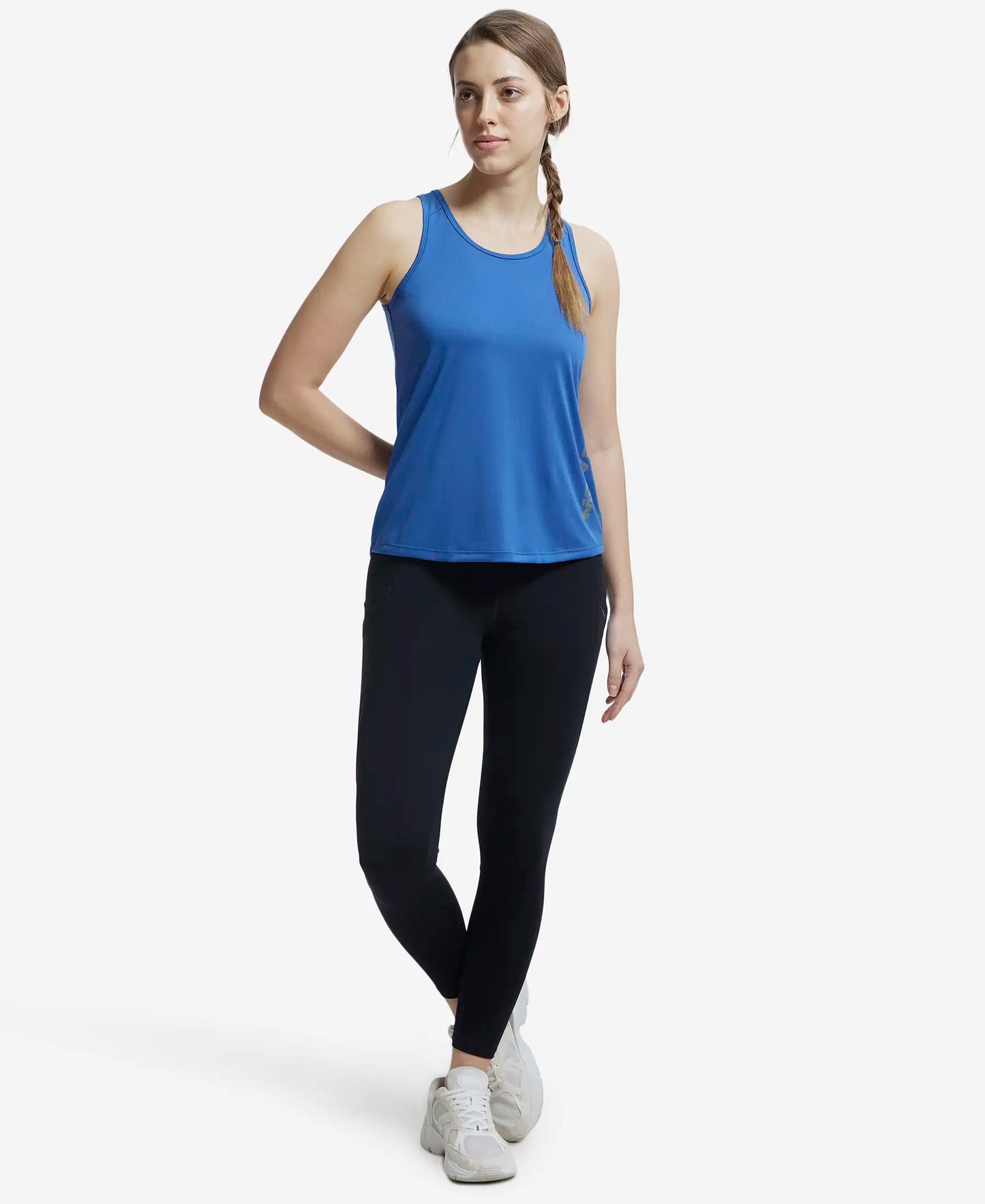 Microfiber Fabric Graphic Printed Tank Top With Breathable Mesh - Bright Cobalt-4