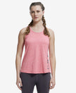 Microfiber Fabric Graphic Printed Tank Top With Breathable Mesh - Coral-1