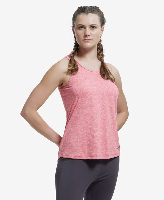 Microfiber Fabric Graphic Printed Tank Top With Breathable Mesh - Coral-2