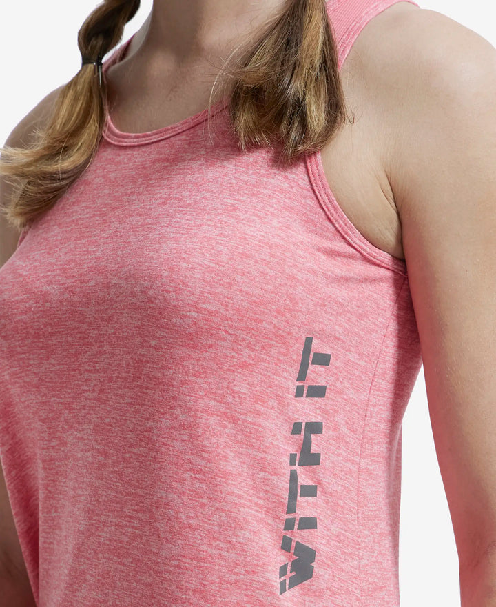 Microfiber Fabric Graphic Printed Tank Top With Breathable Mesh - Coral-7