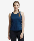 Microfiber Fabric Graphic Printed Tank Top With Breathable Mesh - Cosmic Sapphire-1