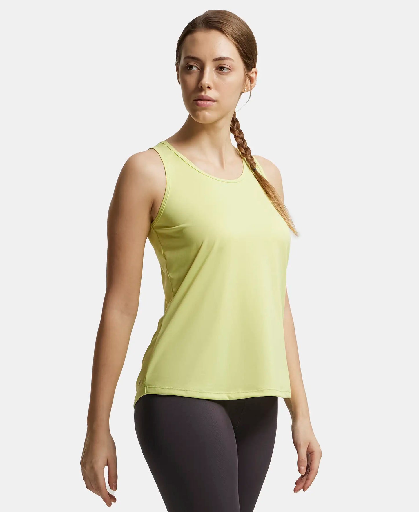 Microfiber Fabric Graphic Printed Tank Top With Breathable Mesh - Daiquiri Green-2