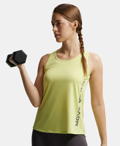 Microfiber Fabric Graphic Printed Tank Top With Breathable Mesh - Daiquiri Green-5