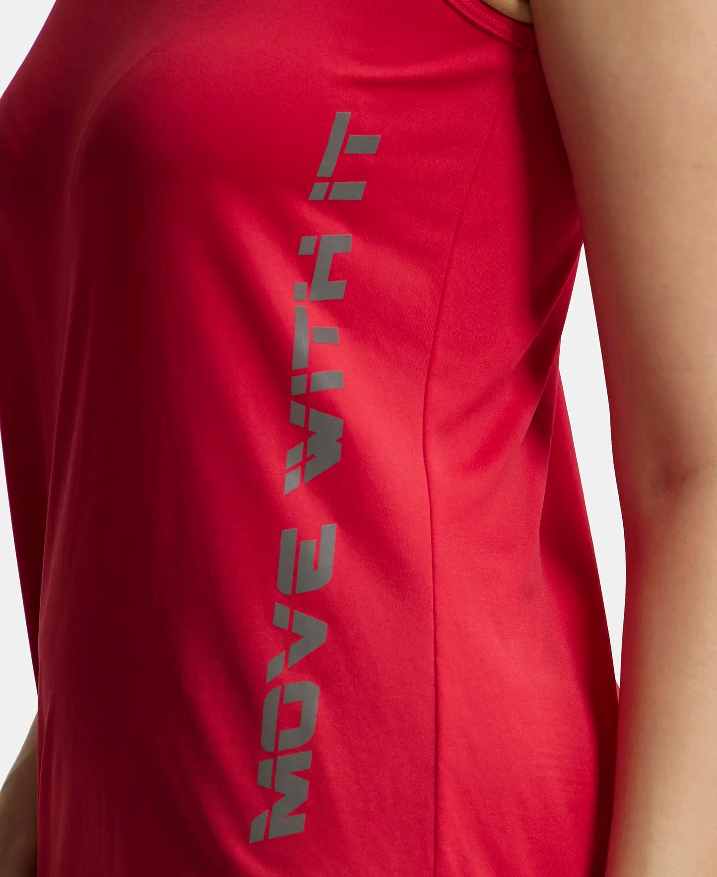 Microfiber Fabric Graphic Printed Tank Top With Breathable Mesh - Virtual Pink-7